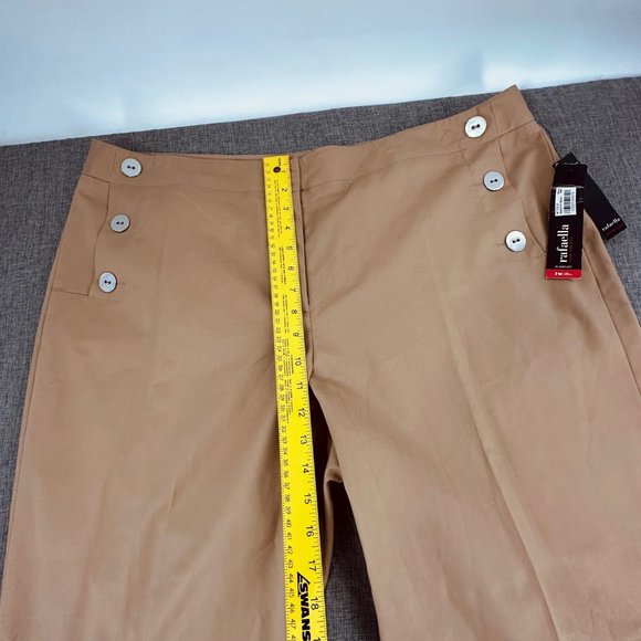 Rafaella Woman Cropped Pants Modern Fit British Khaki Tan Stretch Plus 20W New - Picture 9 of 13